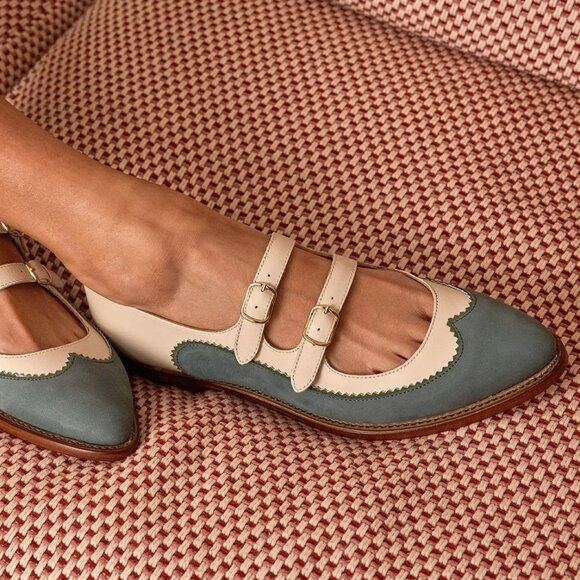 THE OFFICE OF ANGELA SCOTT Miss Margo Mary Jane Flats in Cloud Sz EU 40/US 10 - Picture 2 of 12